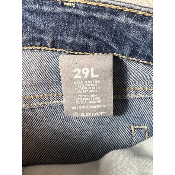Ariat Jeans Womens 29L Blue Rebar Mid Rise Straight Leg Cargo Medium Wash Denim - Picture 14 of 15